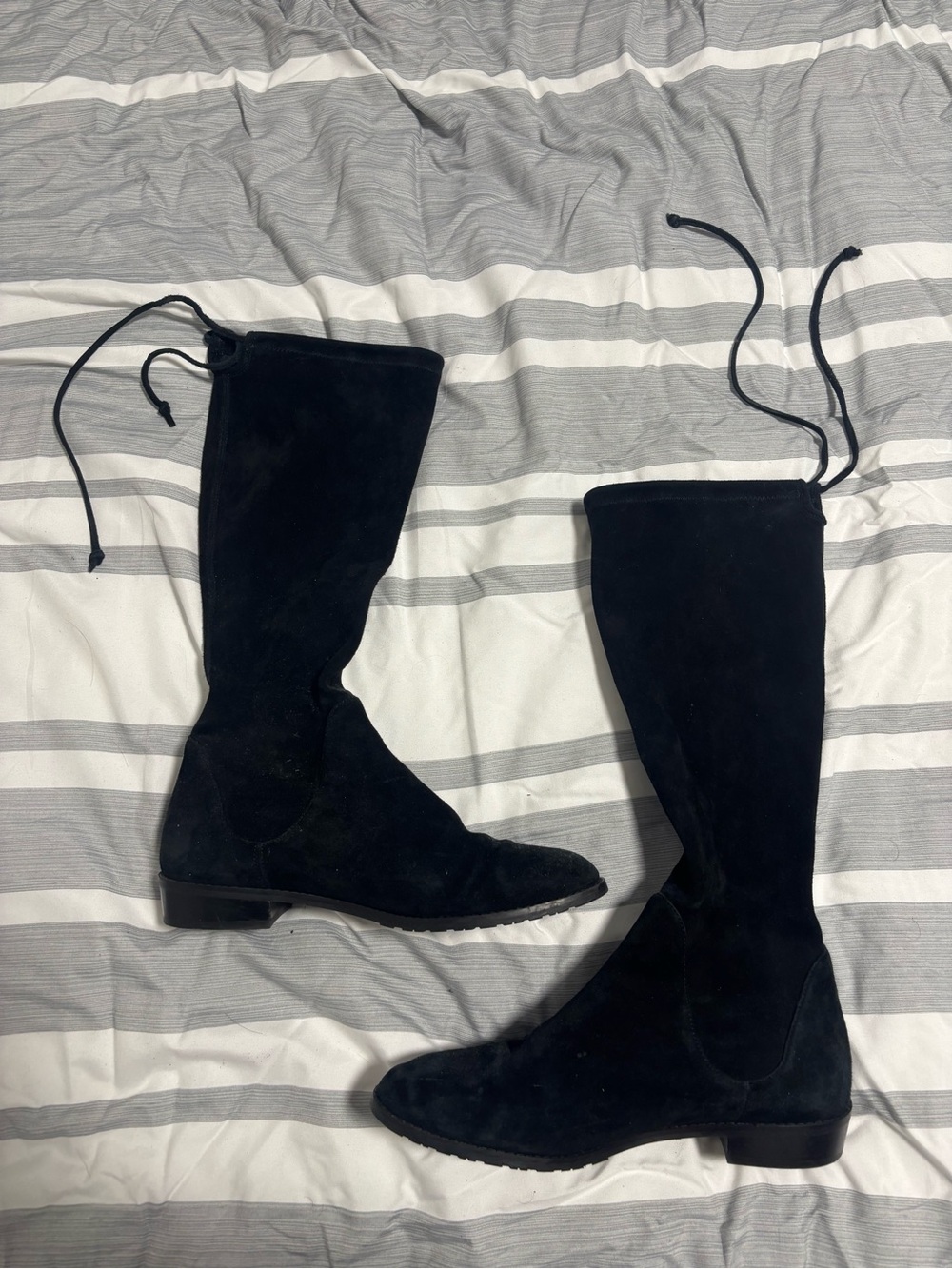 Stuart Weitzman Black Suede Over-the-Knee Boots